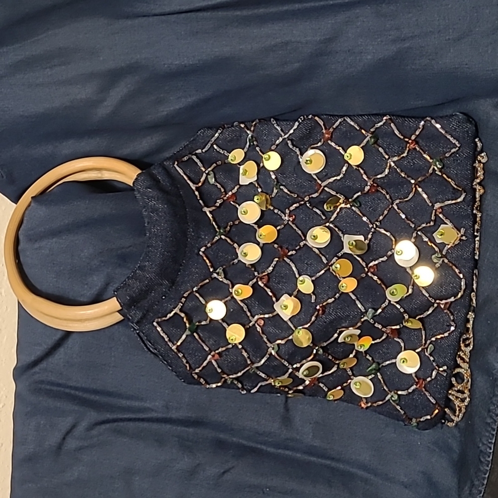 Beaded jean purse